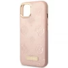Чохол Guess Peony Logo Plate для iPhone 13 Pink with MagSafe (GUHMP13MSAPSTP)