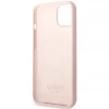 Чехол Guess Silicone Logo Plate для iPhone 13 Pink with MagSafe (GUHMP13MSBPLP)