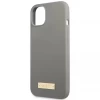 Чехол Guess Silicone Logo Plate для iPhone 13 Grey with MagSafe (GUHMP13MSPLG)