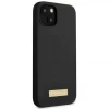 Чохол Guess Silicone Logo Plate для iPhone 13 Black with MagSafe (GUHMP13MSPLK)