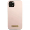 Чехол Guess Silicone Logo Plate для iPhone 13 mini Pink with MagSafe (GUHMP13SSBPLP)
