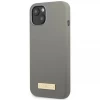 Чехол Guess Silicone Logo Plate для iPhone 13 mini Grey with MagSafe (GUHMP13SSPLG)