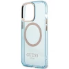 Чехол Guess Gold Outline Translucent для iPhone 13 Pro Max Blue with MagSafe (GUHMP13XHTCMB)