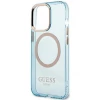 Чохол Guess Gold Outline Translucent для iPhone 13 Pro Max Blue with MagSafe (GUHMP13XHTCMB)