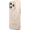Чохол Guess Gold Outline Translucent для iPhone 13 Pro Max Pink with MagSafe (GUHMP13XHTCMP)