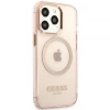 Чехол Guess Gold Outline Translucent для iPhone 13 Pro Max Pink with MagSafe (GUHMP13XHTCMP)