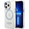 Чохол Guess Metal Outline для iPhone 13 Pro Max Blue with MagSafe (GUHMP13XHTRMB)