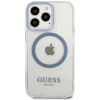 Чохол Guess Metal Outline для iPhone 13 Pro Max Blue with MagSafe (GUHMP13XHTRMB)
