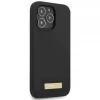 Чохол Guess Silicone Logo Plate для iPhone 13 Pro Max Black with MagSafe (GUHMP13XSPLK)
