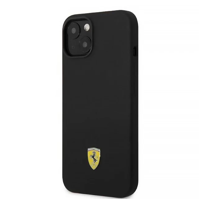 Чохол Ferrari Silicone Metal Logo для iPhone 14 Black with MagSafe (FEHMSIP14SBK)