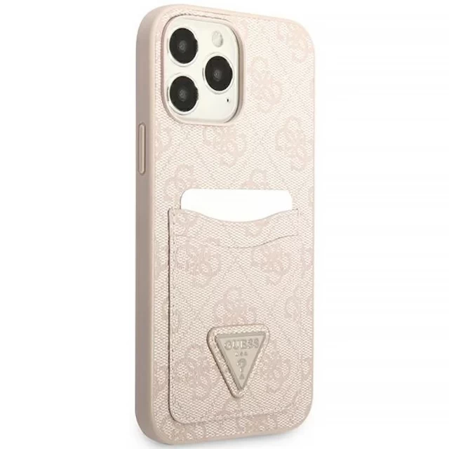 Чохол-гаманець Guess 4G Triangle Logo Cardslot для iPhone 13 Pro Pink (GUHCP13LP4TPP)