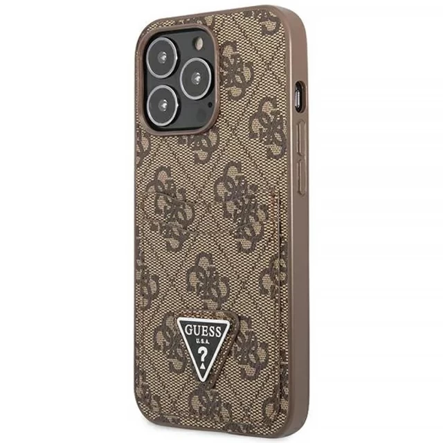 Чехол-бумажник Guess 4G Triangle Logo Cardslot для iPhone 13 Pro Brown (GUHCP13LP4TPW)
