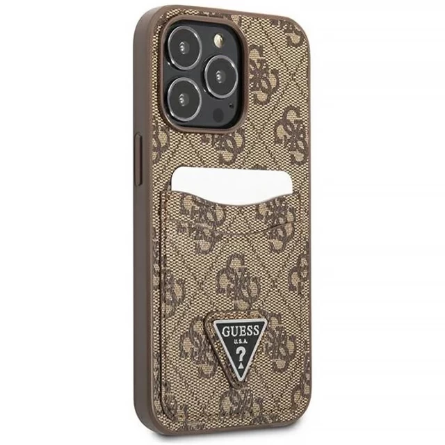 Чохол-гаманець Guess 4G Triangle Logo Cardslot для iPhone 13 Pro Brown (GUHCP13LP4TPW)