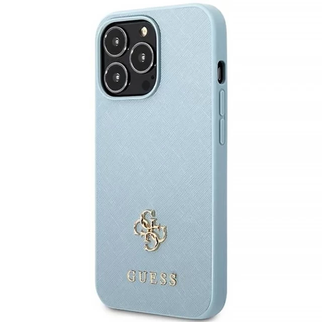 Чехол Guess Saffiano 4G Small Metal Logo для iPhone 13 Pro Blue (GUHCP13LPS4MB)