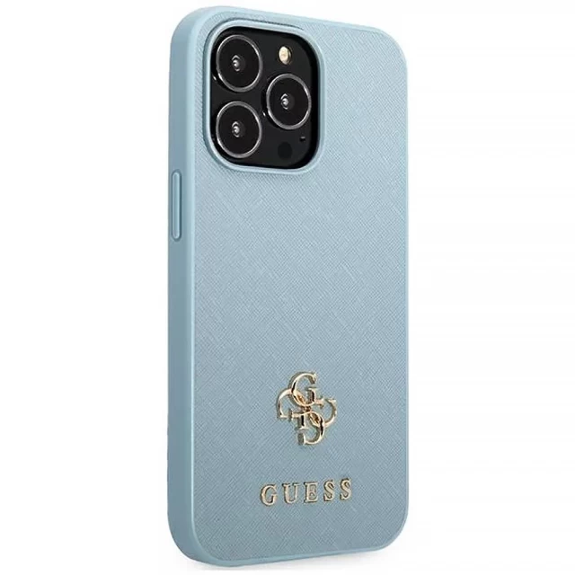 Чохол Guess Saffiano 4G Small Metal Logo для iPhone 13 Pro Blue (GUHCP13LPS4MB)