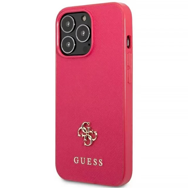 Чехол Guess Saffiano 4G Small Metal Logo для iPhone 13 Pro Pink (GUHCP13LPS4MF)