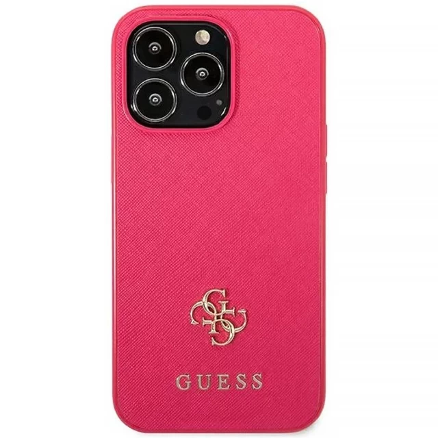 Чохол Guess Saffiano 4G Small Metal Logo для iPhone 13 Pro Pink (GUHCP13LPS4MF)