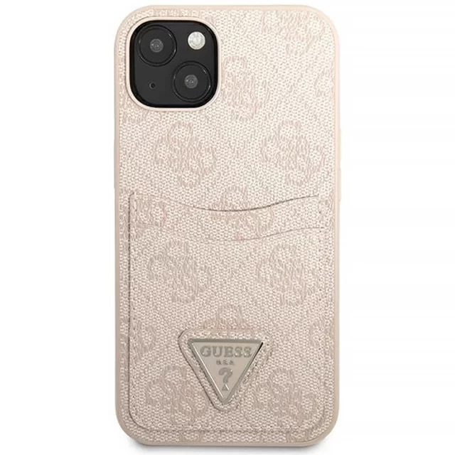 Чохол-гаманець Guess 4G Triangle Logo Cardslot для iPhone 13 Pink (GUHCP13MP4TPP)