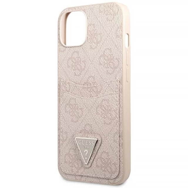 Чохол-гаманець Guess 4G Triangle Logo Cardslot для iPhone 13 Pink (GUHCP13MP4TPP)