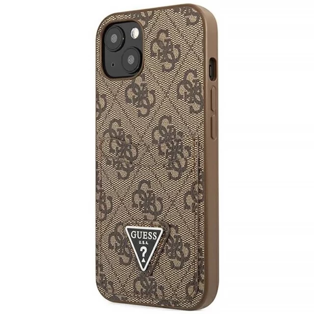 Чехол-бумажник Guess 4G Triangle Logo Cardslot для iPhone 13 Brown (GUHCP13MP4TPW)