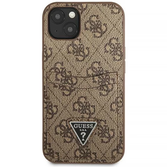 Чехол-бумажник Guess 4G Triangle Logo Cardslot для iPhone 13 Brown (GUHCP13MP4TPW)