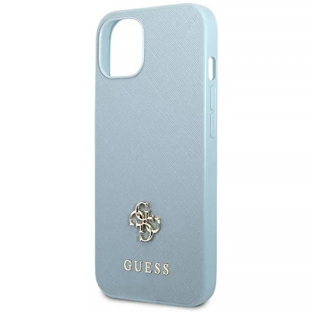 Чехол Guess Saffiano 4G Small Metal Logo для iPhone 13 Blue (GUHCP13MPS4MB)