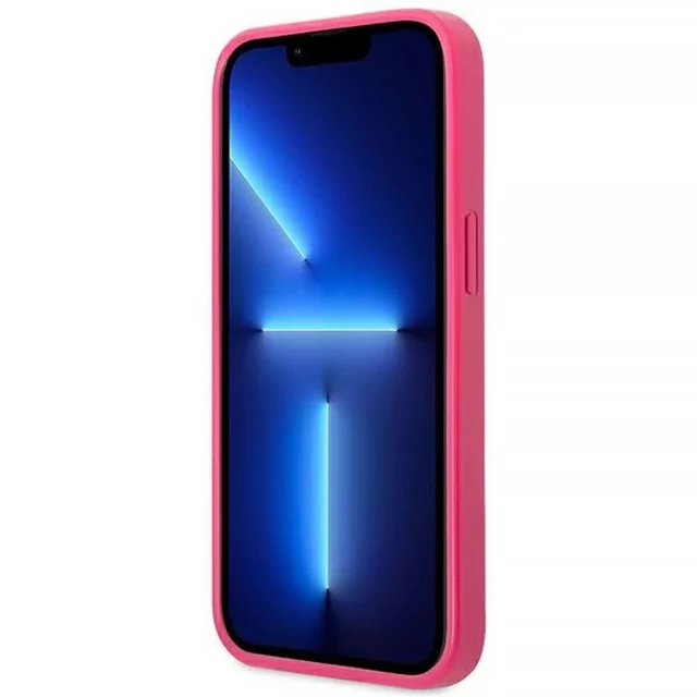 Чехол Guess Saffiano 4G Small Metal Logo для iPhone 13 Pink (GUHCP13MPS4MF)