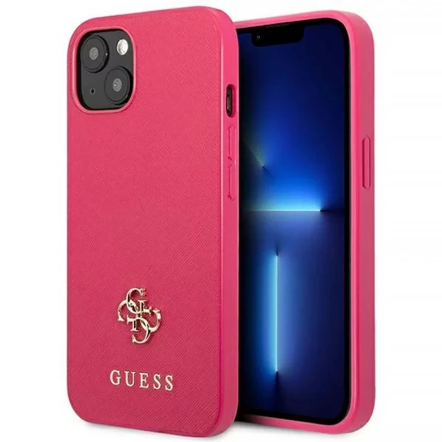Чохол Guess Saffiano 4G Small Metal Logo для iPhone 13 Pink (GUHCP13MPS4MF)