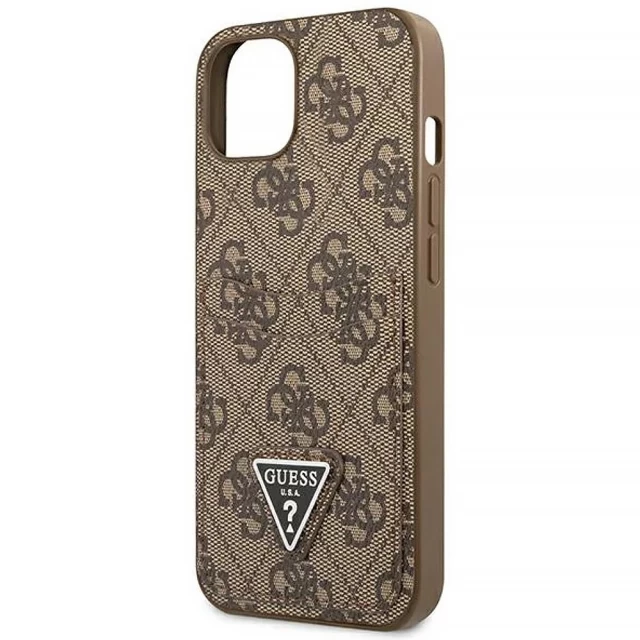 Чохол-гаманець Guess 4G Triangle Logo Cardslot для iPhone 13 mini Brown (GUHCP13SP4TPW)