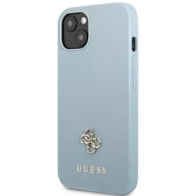 Чехол Guess Saffiano 4G Small Metal Logo для iPhone 13 mini Blue (GUHCP13SPS4MB)