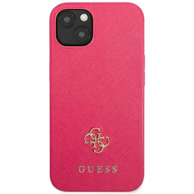 Чехол Guess Saffiano 4G Small Metal Logo для iPhone 13 mini Pink (GUHCP13SPS4MF)
