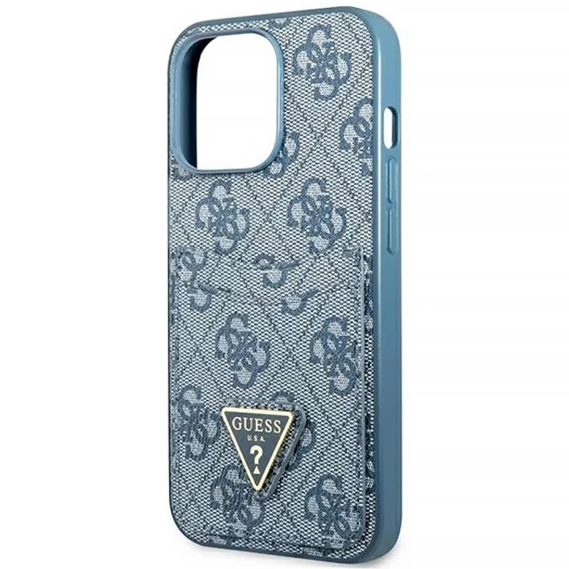 Чохол-гаманець Guess 4G Triangle Logo Cardslot для iPhone 13 Pro Max Blue (GUHCP13XP4TPB)