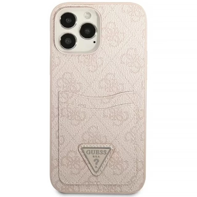 Чохол-гаманець Guess 4G Triangle Logo Cardslot для iPhone 13 Pro Max Pink (GUHCP13XP4TPP)