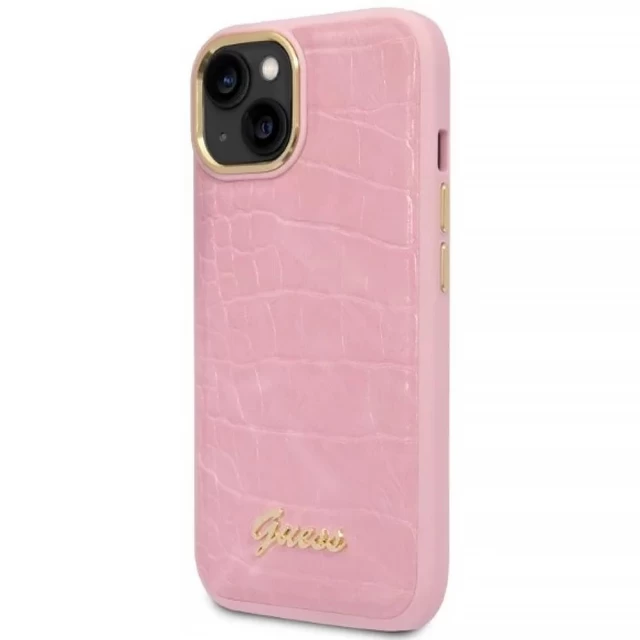 Чохол Guess Croco Collection для iPhone 14 Plus Pink (GUHCP14MHGCRHP)