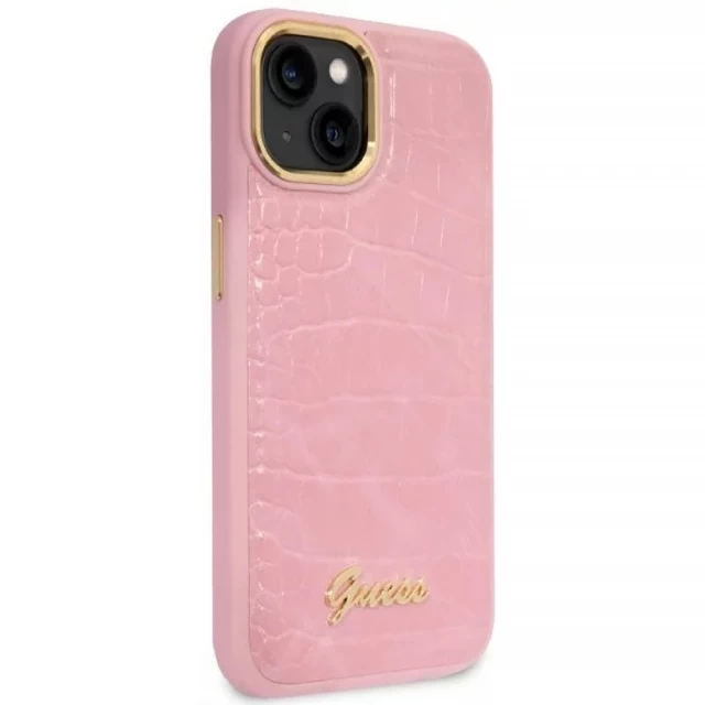 Чехол Guess Croco Collection для iPhone 14 Pink (GUHCP14SHGCRHP)