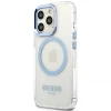 Чехол Guess Metal Outline для iPhone 13 Pro Blue with MagSafe (GUHMP13LHTRMB)