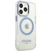 Чохол Guess Metal Outline для iPhone 13 Pro Blue with MagSafe (GUHMP13LHTRMB)
