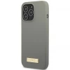 Чехол Guess Silicone Logo Plate для iPhone 13 Pro Grey with MagSafe (GUHMP13LSPLG)