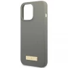 Чохол Guess Silicone Logo Plate для iPhone 13 Pro Grey with MagSafe (GUHMP13LSPLG)