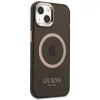 Чехол Guess Gold Outline Translucent для iPhone 13 Black with MagSafe (GUHMP13MHTCMK)