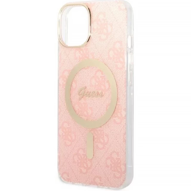 Чехол с зарядным устройством Guess 4G Print + Charger Set для iPhone 14 Plus Pink with MagSafe (GUBPP14MH4EACSP)