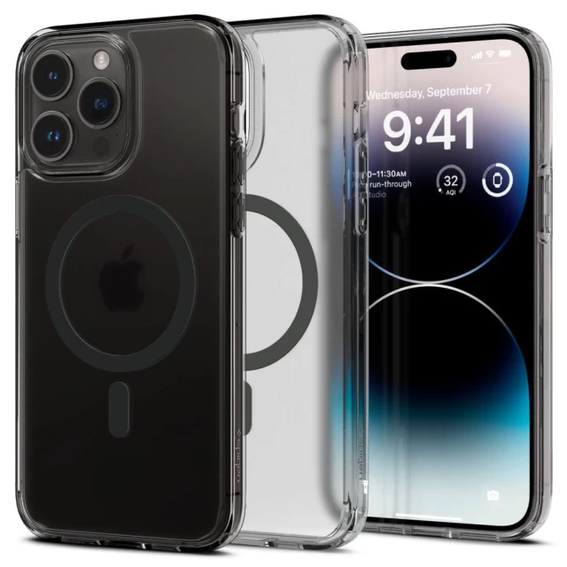 Чехол Spigen Ultra Hybrid для iPhone 14 Pro Frost Black with MagSafe (ACS05586)