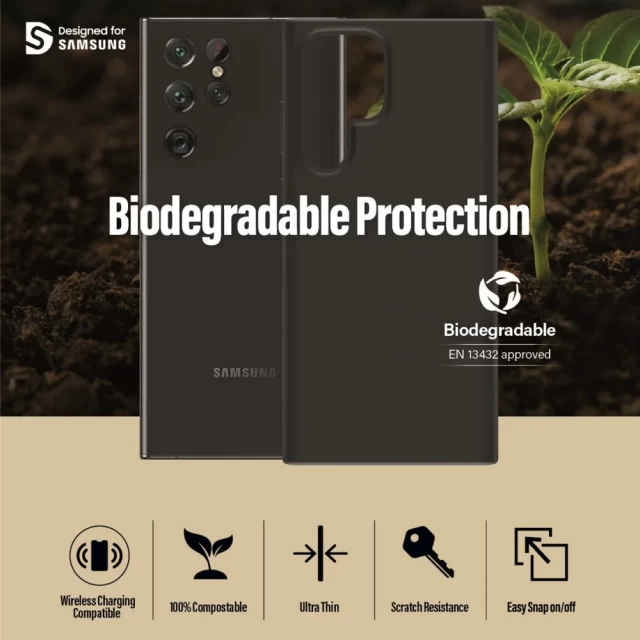 Чохол PanzerGlass Biodegradable Case для Samsung Galaxy S22 Ultra (G908) Black (0376)