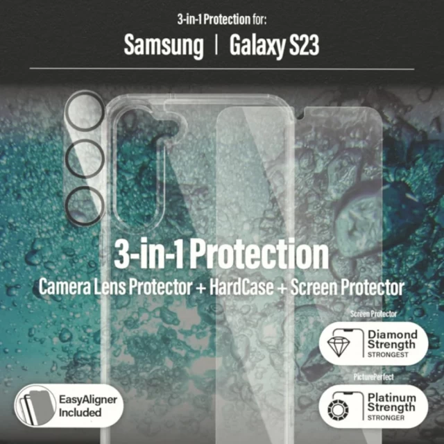 Защитный комплект PanzerGlass Bundle 3-in-1 для Samsung Galaxy S23 (S911) Transparent (0433+7315)