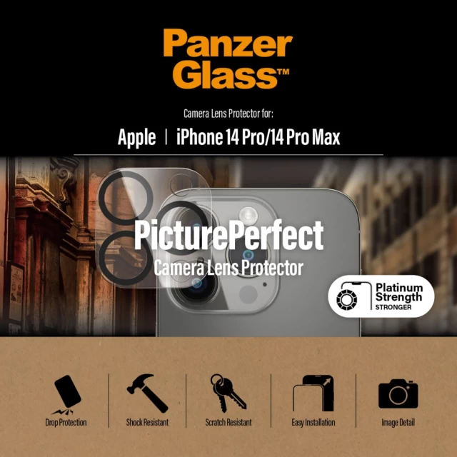 Защитное стекло PanzerGlass для камеры iPhone 14 Pro | 14 Pro Max Picture Perfect Platinium Strength (0400)