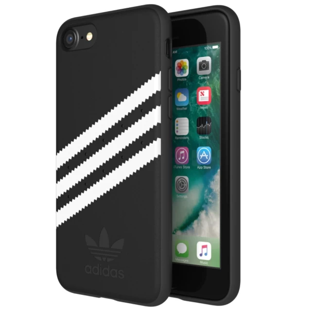 Чехол Adidas OR Moulded PU Suede для iPhone SE 2022/2020 | 8 | 7 | 6 | 6s Black (28592)