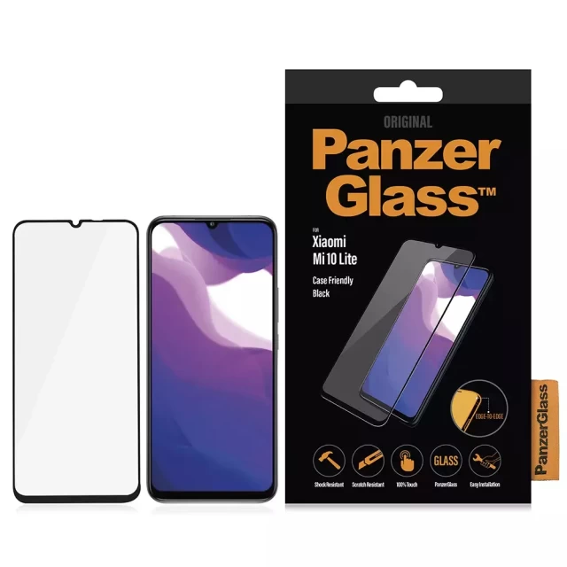 Защитное стекло PanzerGlass Regular для Xiaomi Mi 10 Lite Black (8026)
