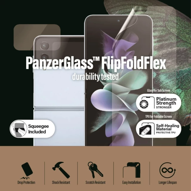 Защитная пленка и стекло PanzerGlass Screen Protection + Classic Fit для Samsung Galaxy Flip4 (F721) (7310)