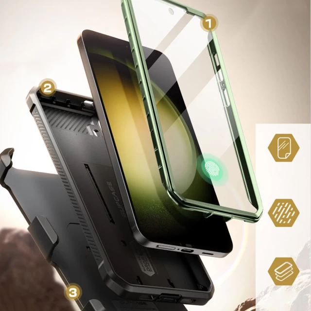 Чохол і захисне скло Supcase Unicorn Beetle Pro 2-Set для Samsung Galaxy S24 (S921) Guldan (843439138742)