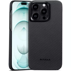 Чохол Pitaka MagEZ Case 4 Twill 600D для iPhone 15 Pro Max Black Grey with MagSafe (KI1501PMA)